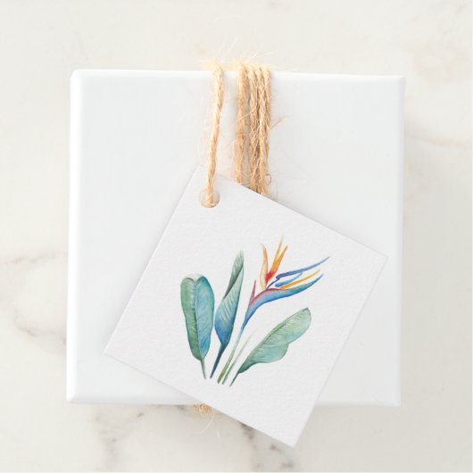 Tropische Waterverf ventilatorlabels Bedankjes Labels (In situ)