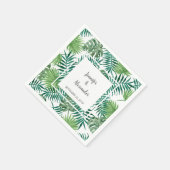 Tropische waterverf verlaat bruidegom bruiloft servet (Hoek)