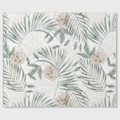 Tropische Waterverf verlaat- en blokpatroon Cadeaupapier (Vlak)
