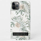 Tropische Waterverf verlaat- en blokpatroon iPhone Hoesje (Achterkant)