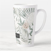 Tropische Waterverf verlaat- en blokpatroon Latte Mok (Rechts)