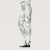 Tropische Waterverf verlaat- en blokpatroon Leggings (Links)