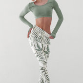 Tropische Waterverf verlaat- en blokpatroon Leggings