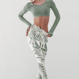 Tropische Waterverf verlaat- en blokpatroon Leggings