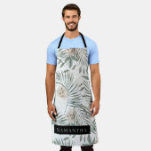 Tropische Waterverf verlaat- en blokpatroon Schort