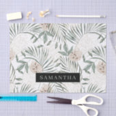 Tropische Waterverf verlaat- en blokpatroon Tissuepapier (Craft)