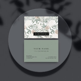 Tropische Waterverf verlaat- en blokpatroon Visitekaartje