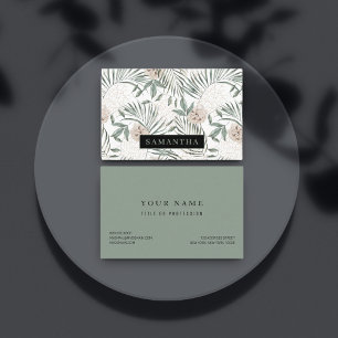 Tropische Waterverf verlaat- en blokpatroon Visitekaartje