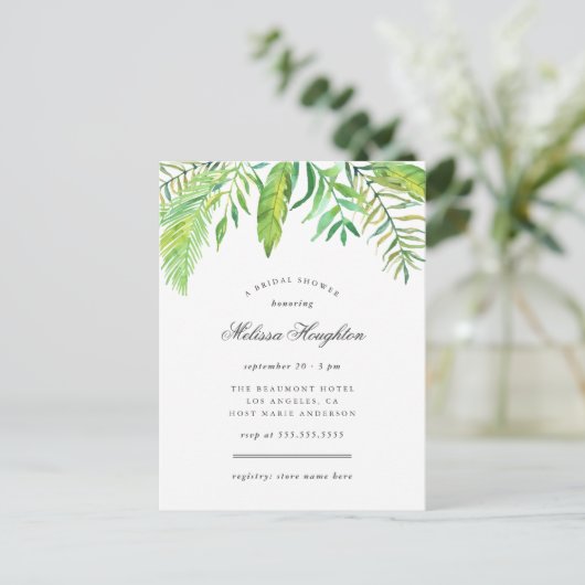 Tropische Waterverf verlaat het Vrijgezellenfeest Uitnodiging Briefkaart (Staand voorkant)