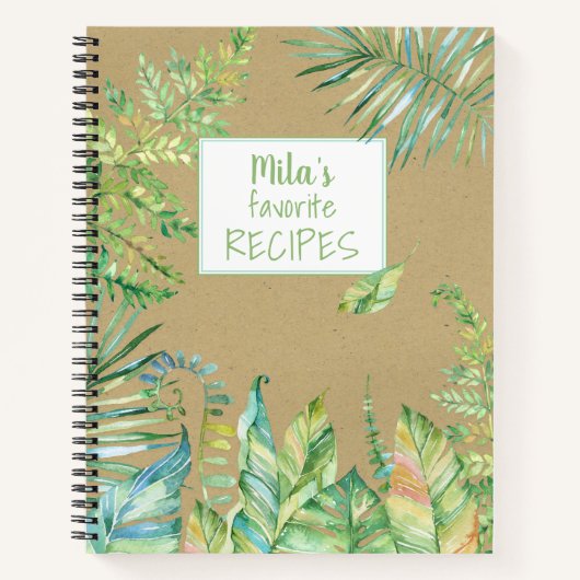 Tropische Waterverf verlaat scène Notitieboek (Voorkant)