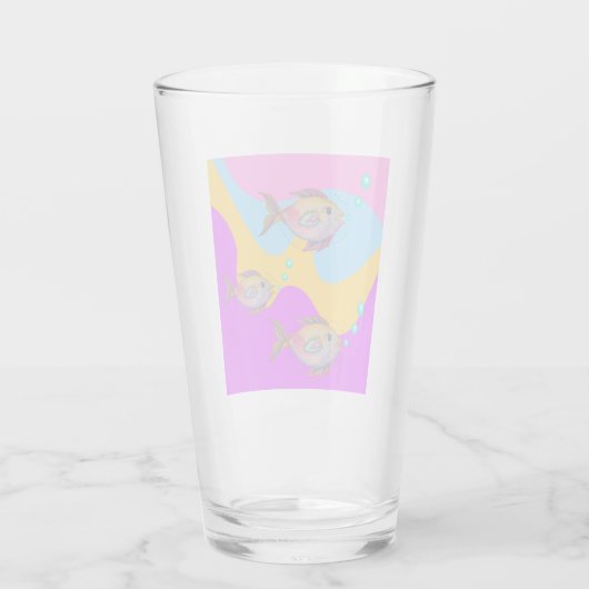 Tropische Waterverf vis Glas (Achterkant)