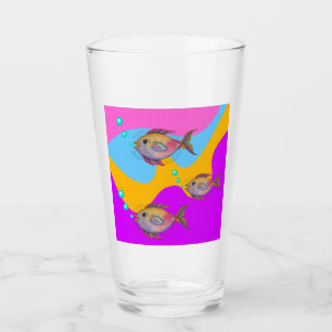 Tropische Waterverf vis Glas