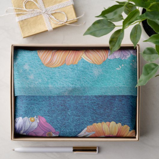 Tropische Waterverf vismeel, vers water Tissuepapier (Geschenk)