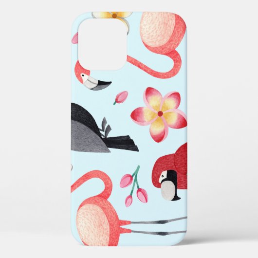Tropische Waterverf: vogelbloem fusie. Case-Mate iPhone Case (Achterkant)
