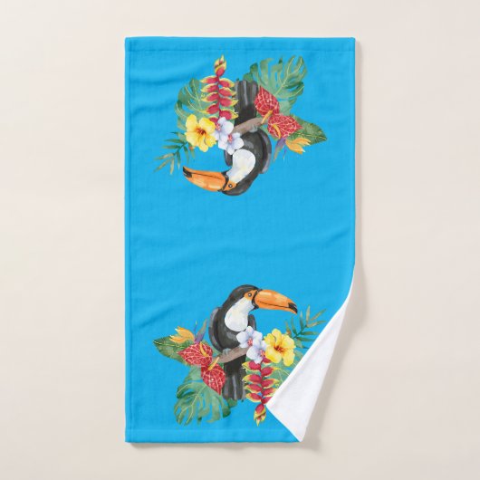 Tropische Waterverf vogels en bloemen Bad Handdoek (Handdoek)