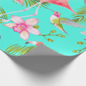 Tropische waterverf vogels naadloos patroon cadeaupapier (Hoek)