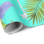 Tropische waterverf vogels naadloos patroon cadeaupapier (Rol Hoek)