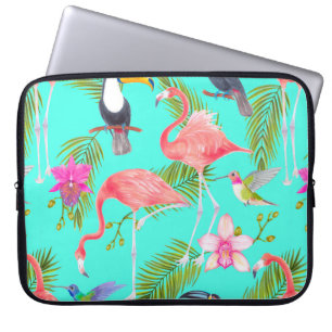 Tropische waterverf vogels naadloos patroon laptop sleeve