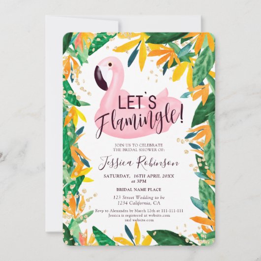 Tropische waterverf vrijgezellenfeest kaart (Voorkant)