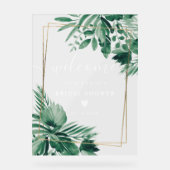 Tropische waterverf vrijgezellenfeest welkom acryl bord (Voorkant)