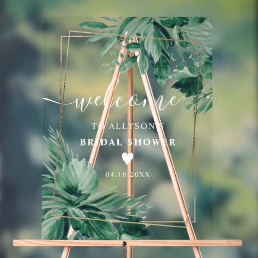 Tropische waterverf vrijgezellenfeest welkom acryl bord (Neutraal)