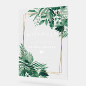 Tropische waterverf vrijgezellenfeest welkom acryl bord (Hoek)