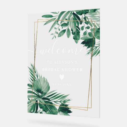 Tropische waterverf vrijgezellenfeest welkom acryl bord (Hoek)