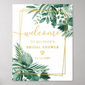 Tropische waterverf vrijgezellenfeest welkom folie afdrukken (Voorkant)