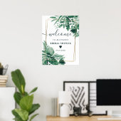 Tropische waterverf vrijgezellenfeest welkom poster (Thuiskantoor)