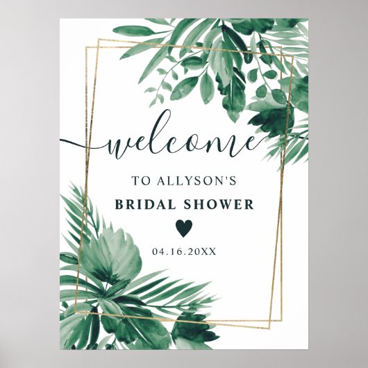 Tropische waterverf vrijgezellenfeest welkom poster (Voorkant)