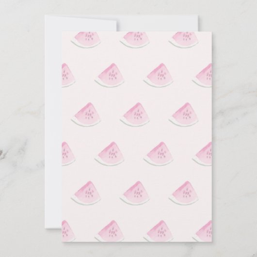 Tropische Waterverf watermeloen bruiloft roze Kaart (Achterkant)
