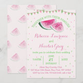 Tropische Waterverf watermeloen bruiloft roze Kaart (Voorkant / Achterkant)