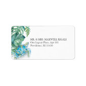 Tropische Waterverf Zee Turtle Address Label (Voorkant)