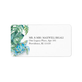 Tropische Waterverf Zee Turtle Address Label