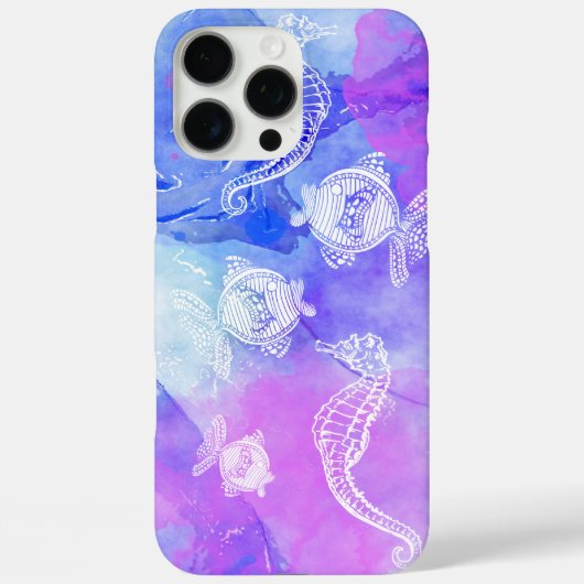 Tropische Waterverf Zeepaarden Case-Mate iPhone Case (Achterkant)