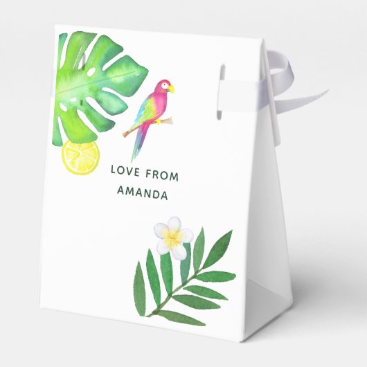 Tropische Waterverf — zomertijd Bedankdoosjes (Achterkant)