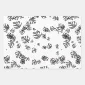 Tropische waterverf zwarte bladeren omslagpapier inpakpapier vel (Voorkant)