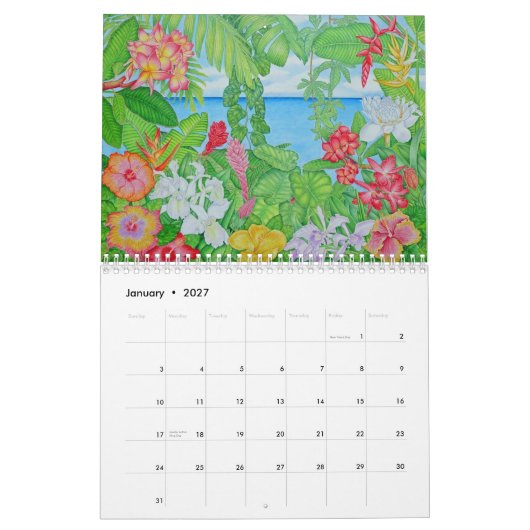 Tropische Waterverven Kalender (Jan 2027)