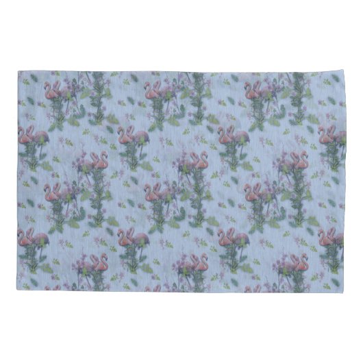 Tropische Waterverven van Flamingos Herhalen afdru Kussensloop (Achterkant)