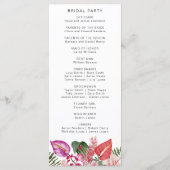 Tropische weddenschappen programmakaart (Achterkant)