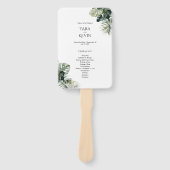 Tropische Wedding Program Fan – Botanisch Ontwerp Handwaaier (Voorkant)