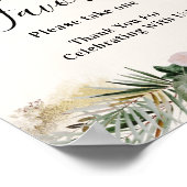 Tropische weding | Palm Monstera Favors Poster (Hoek)