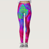Tropische weelderige magenta bladeren Leggings (Voorkant)