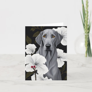 Tropische Weimaraner Vouw Notitiekaart