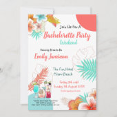 Tropische Wekend Itinerary Bachelorette Party Kaart (Voorkant)