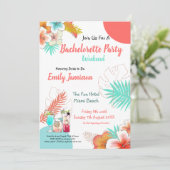Tropische Wekend Itinerary Bachelorette Party Kaart (Staand voorkant)