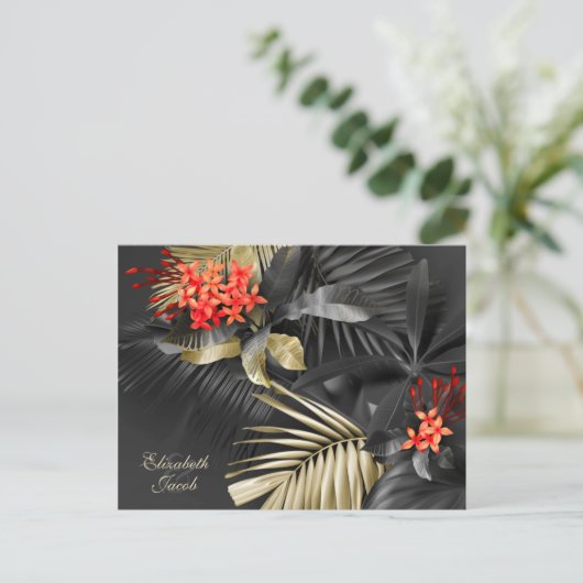 Tropische West-Indische Jasmijn Save the Date Briefkaart (Staand voorkant)