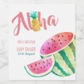 Tropische wijnlabels Watermeloen ananas Wijn Etiket (Enkel label)