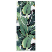 Tropische wijntas van banaan met bladeren wijn cadeautas (Voorkant)