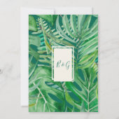 Tropische wilde bloem groen bruiloft veilig de dat kaart (Achterkant)